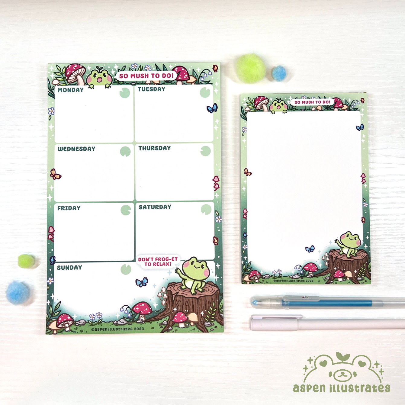 “So Mush to Do” Froggy Notepad & Weekly Planner