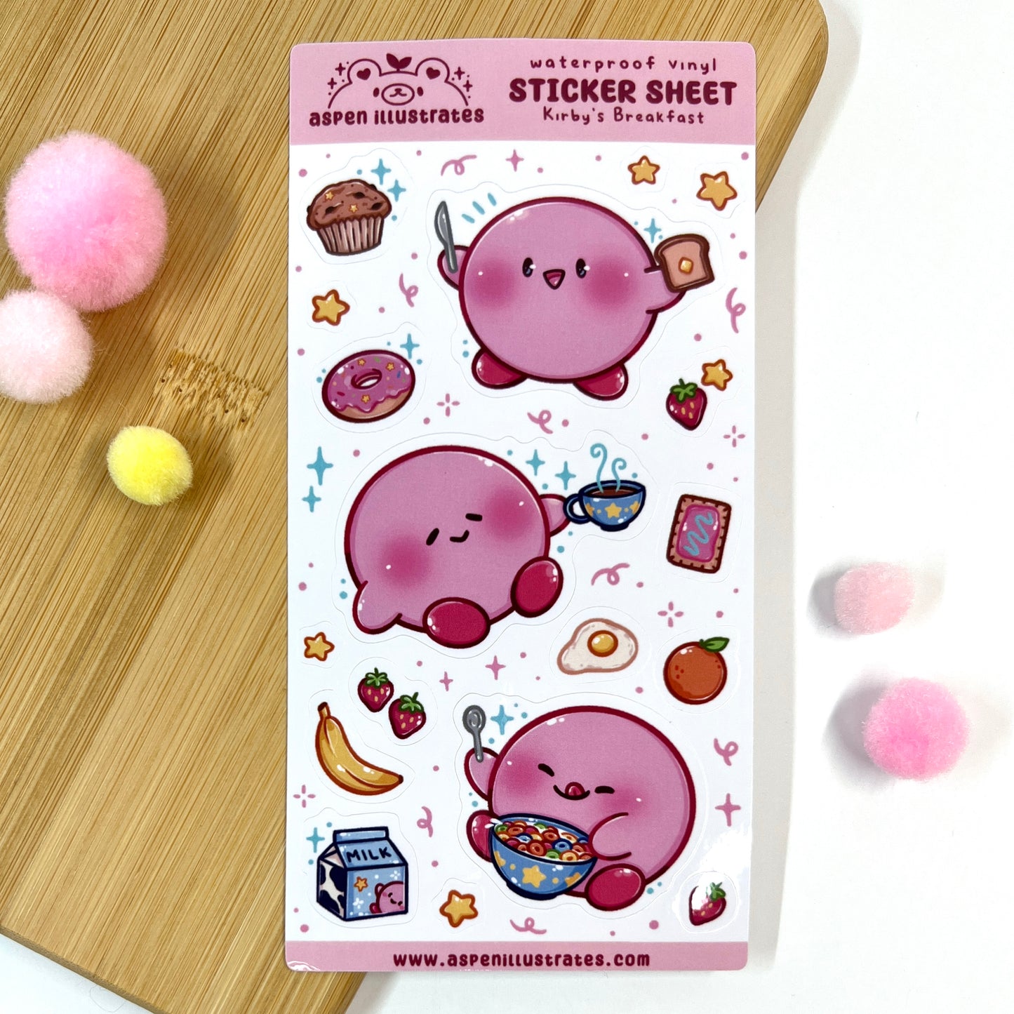 ‘Kirby's Breakfast’ Sticker Sheet
