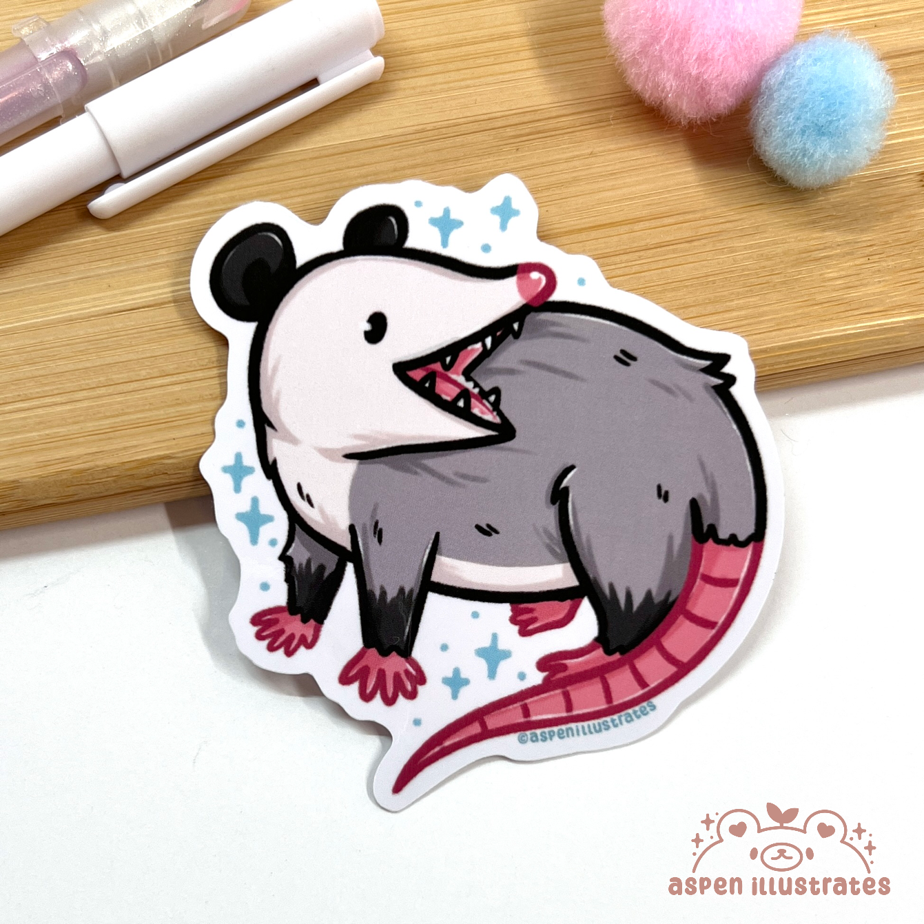 Opossum Weatherproof Sticker