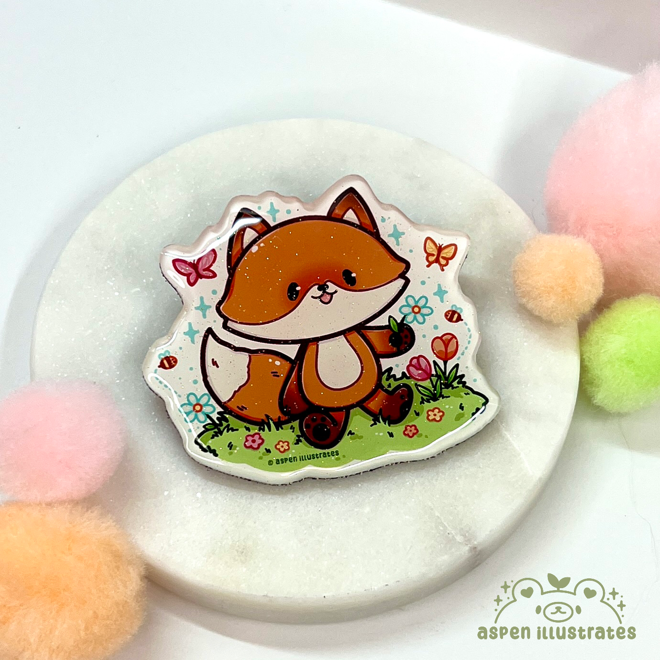 Spring Fox Refrigerator Magnet