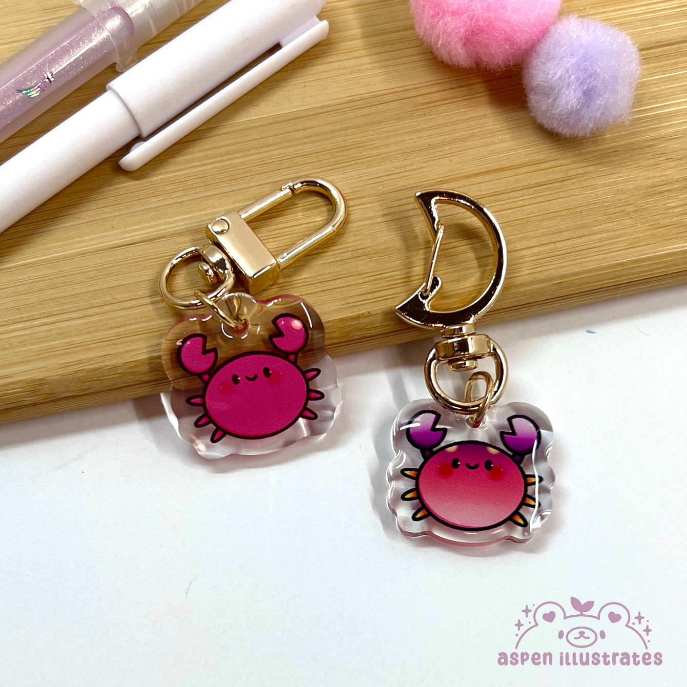 Crab Mini Acrylic Keychain