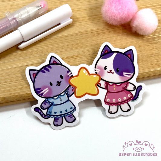 Star Kitties Weatherproof Sticker