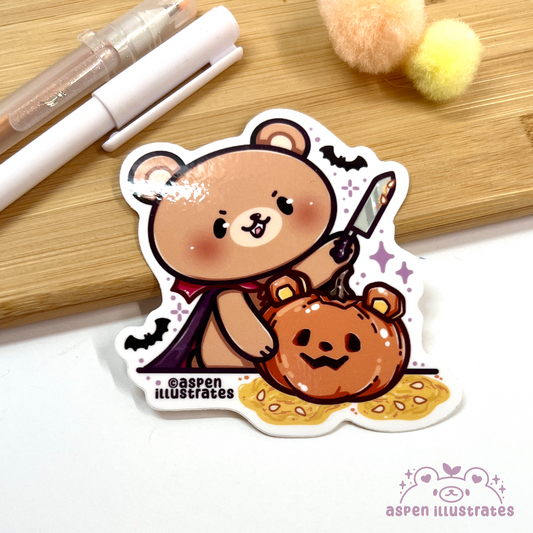 Spooky Bear Weatherproof Sticker