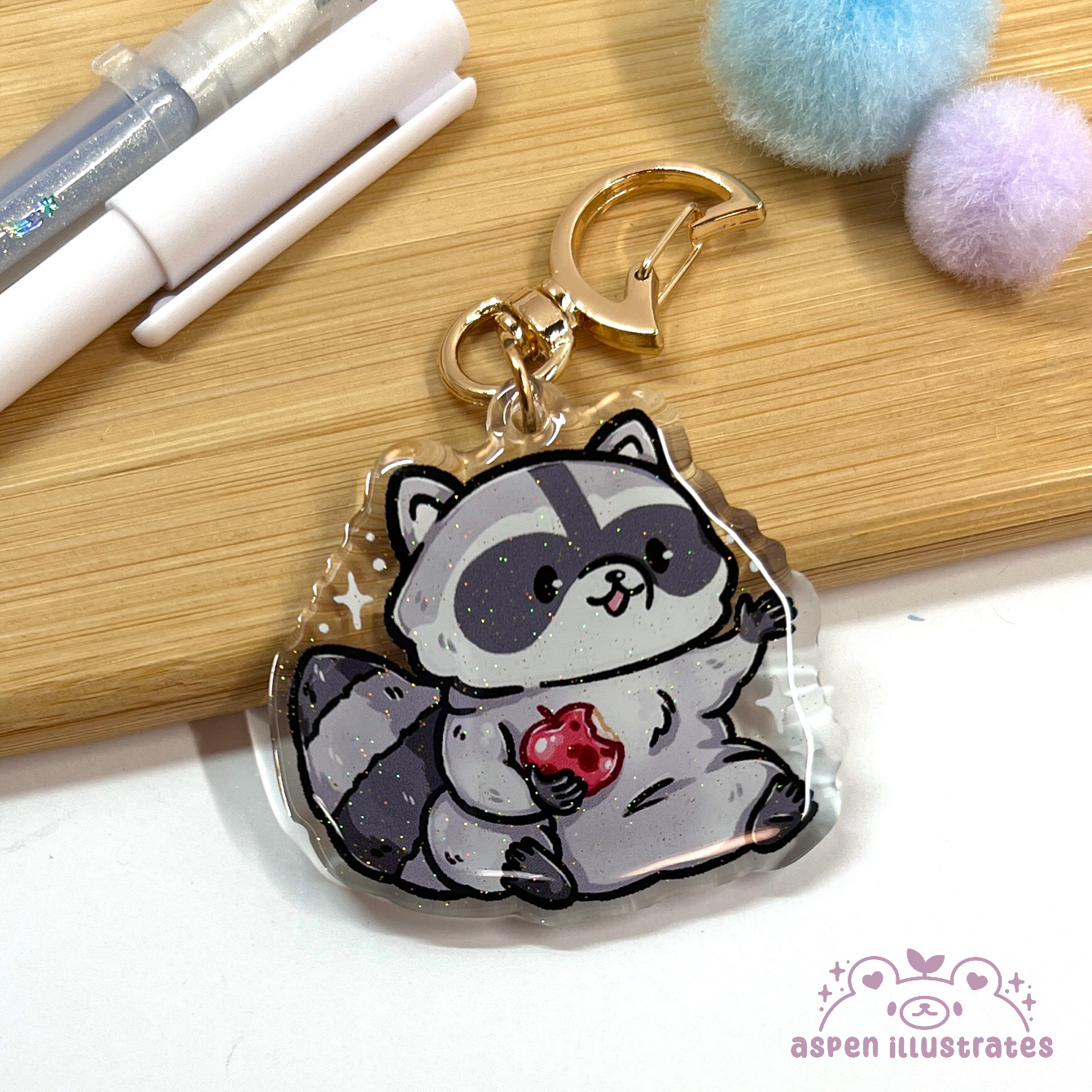 Raccoon Acrylic Keychain