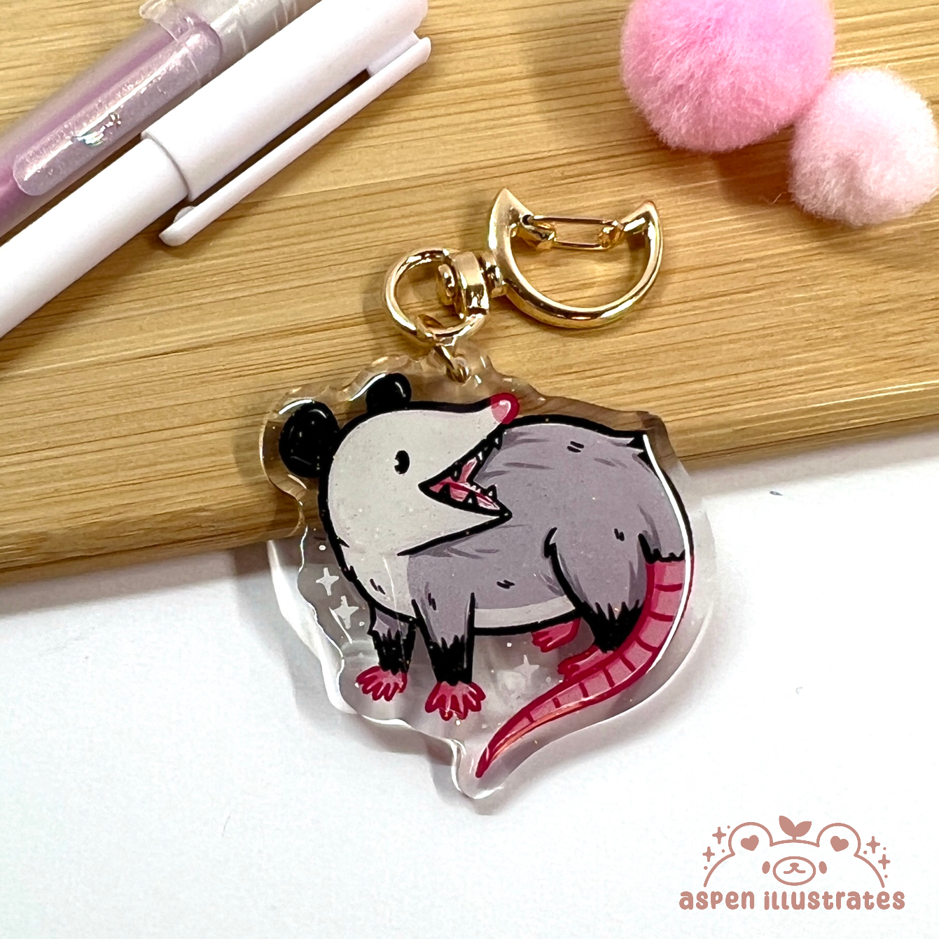 Possum Acrylic Keychain