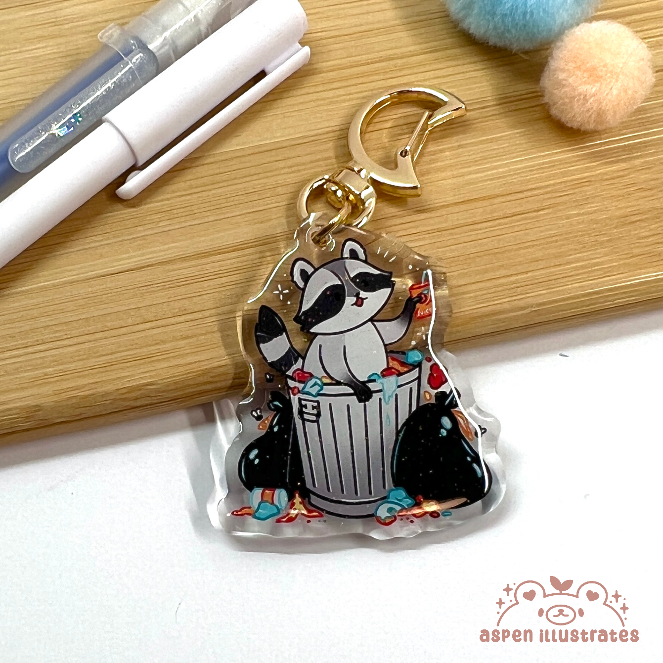 Trash Panda Acrylic Keychain