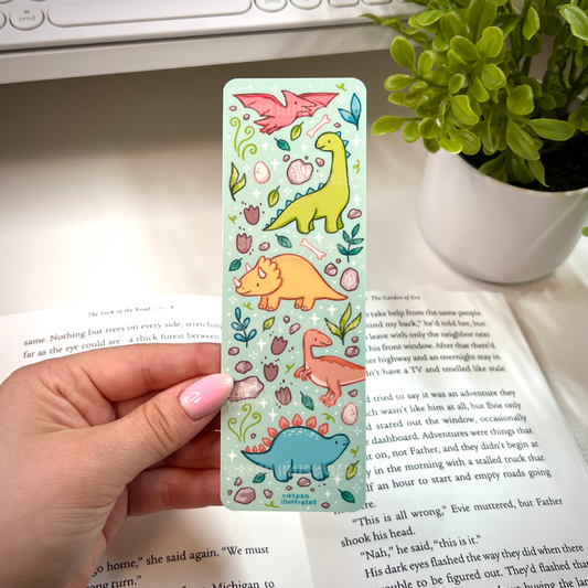 Cute Dinosaur Bookmark | Kawaii Bookmark, Dino, Fossil Bookmark, Reader Gift