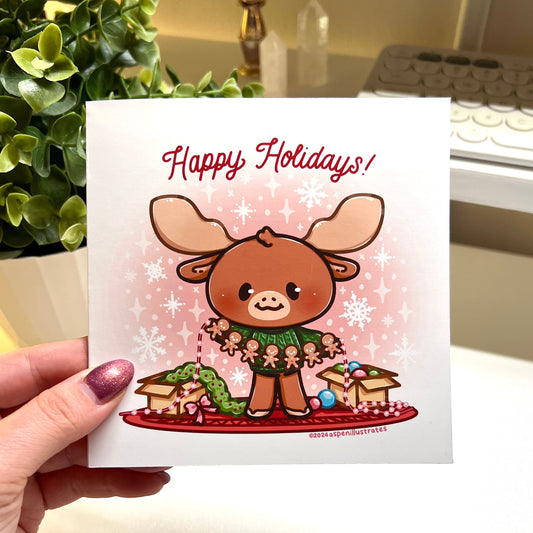 Festive Moose Greeting Card