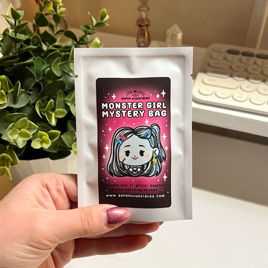 Monster Girls Mystery Bag - Keychain & Sticker