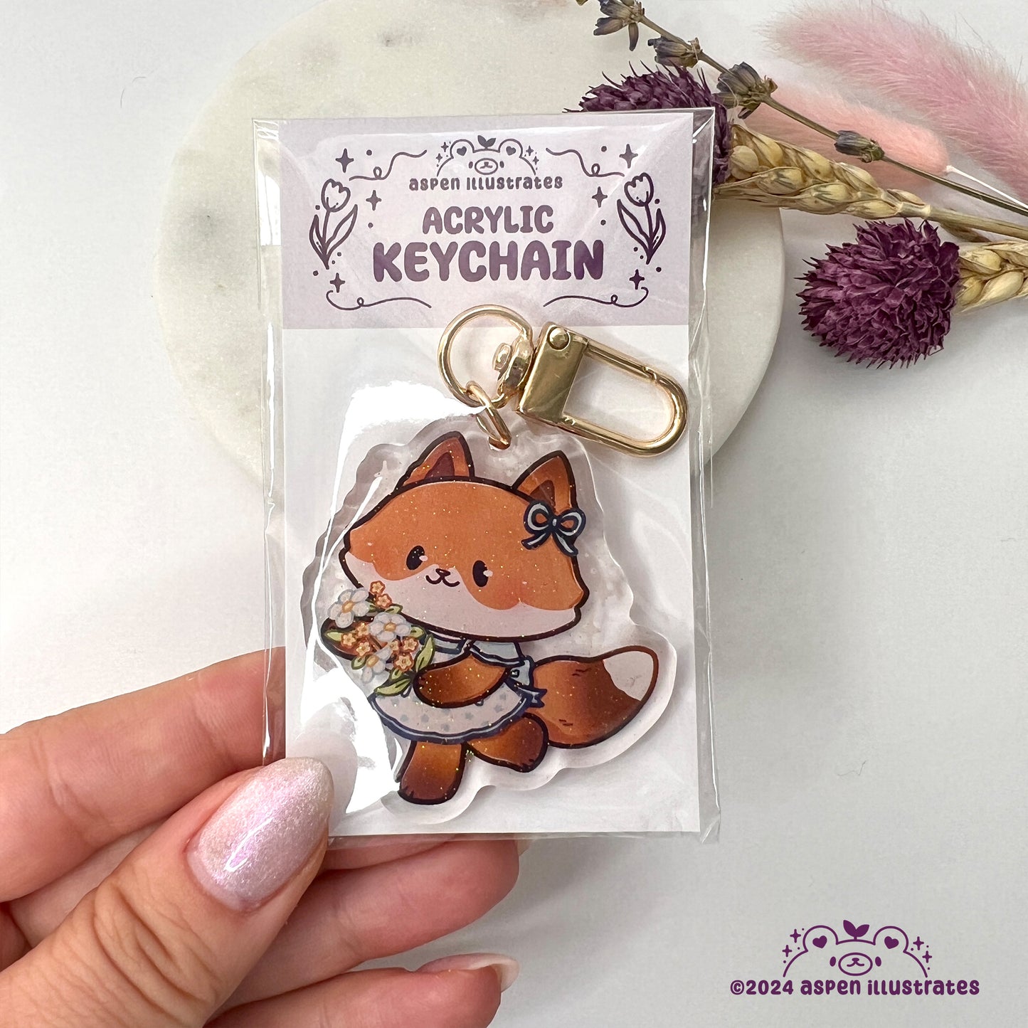 Cottage Fox Acrylic Keychain