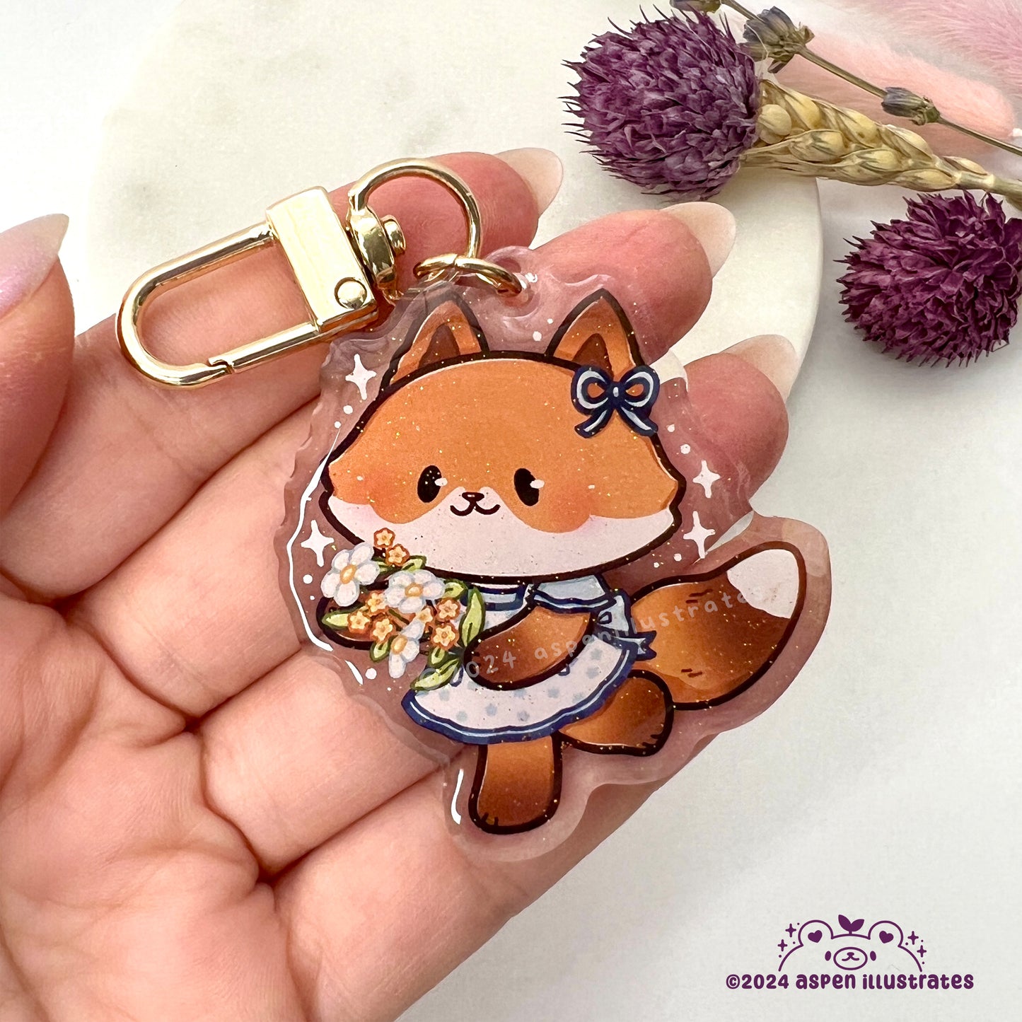 Cottage Fox Acrylic Keychain
