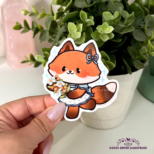 Cottage Fox Weatherproof Sticker