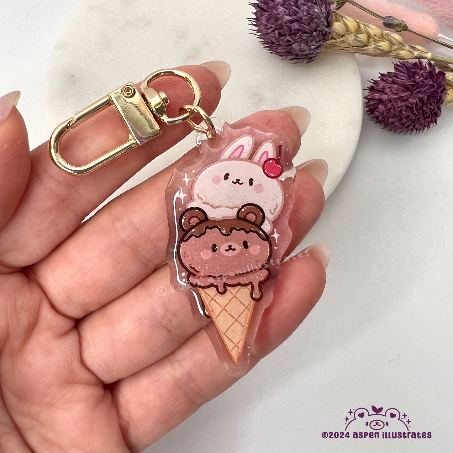 Ice Cream Acrylic Keychain