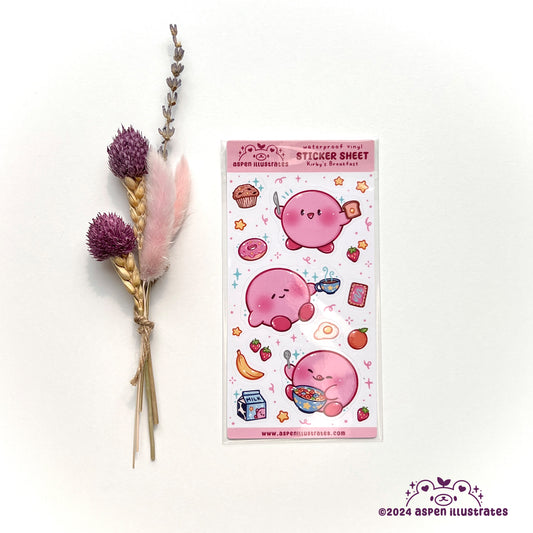 Kirby's Breakfast Sticker Sheet