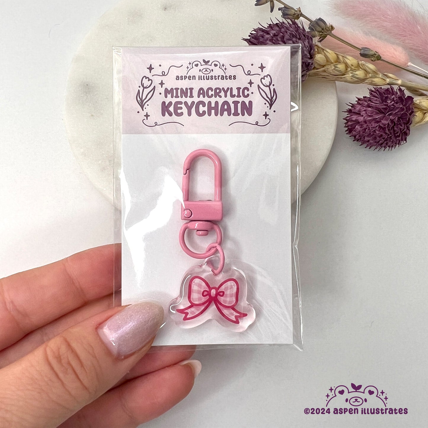 Little Pink Bow Mini Keychain