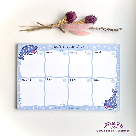 Whale Shark Weekly Planner Pad