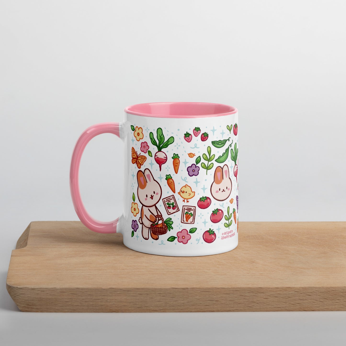 Pink Gardening Bunny 11oz Mug
