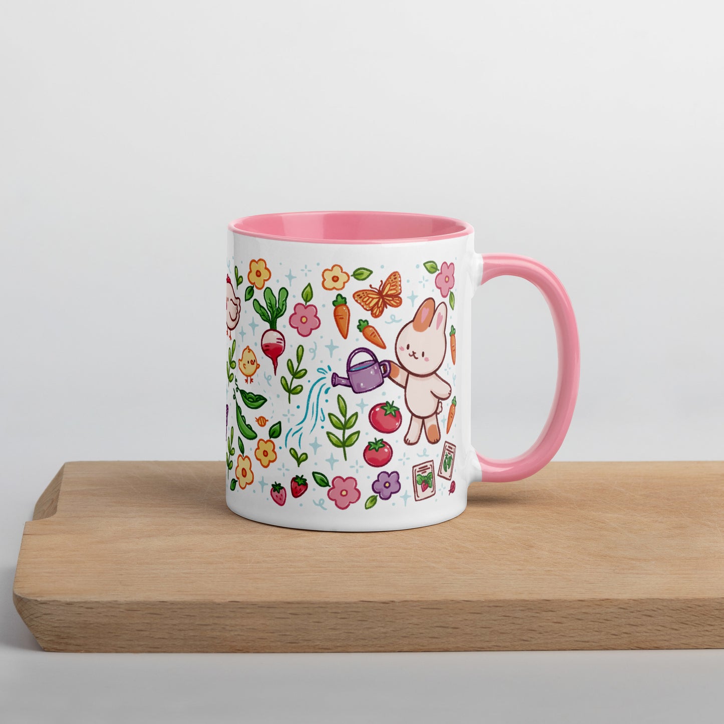 Pink Gardening Bunny 11oz Mug