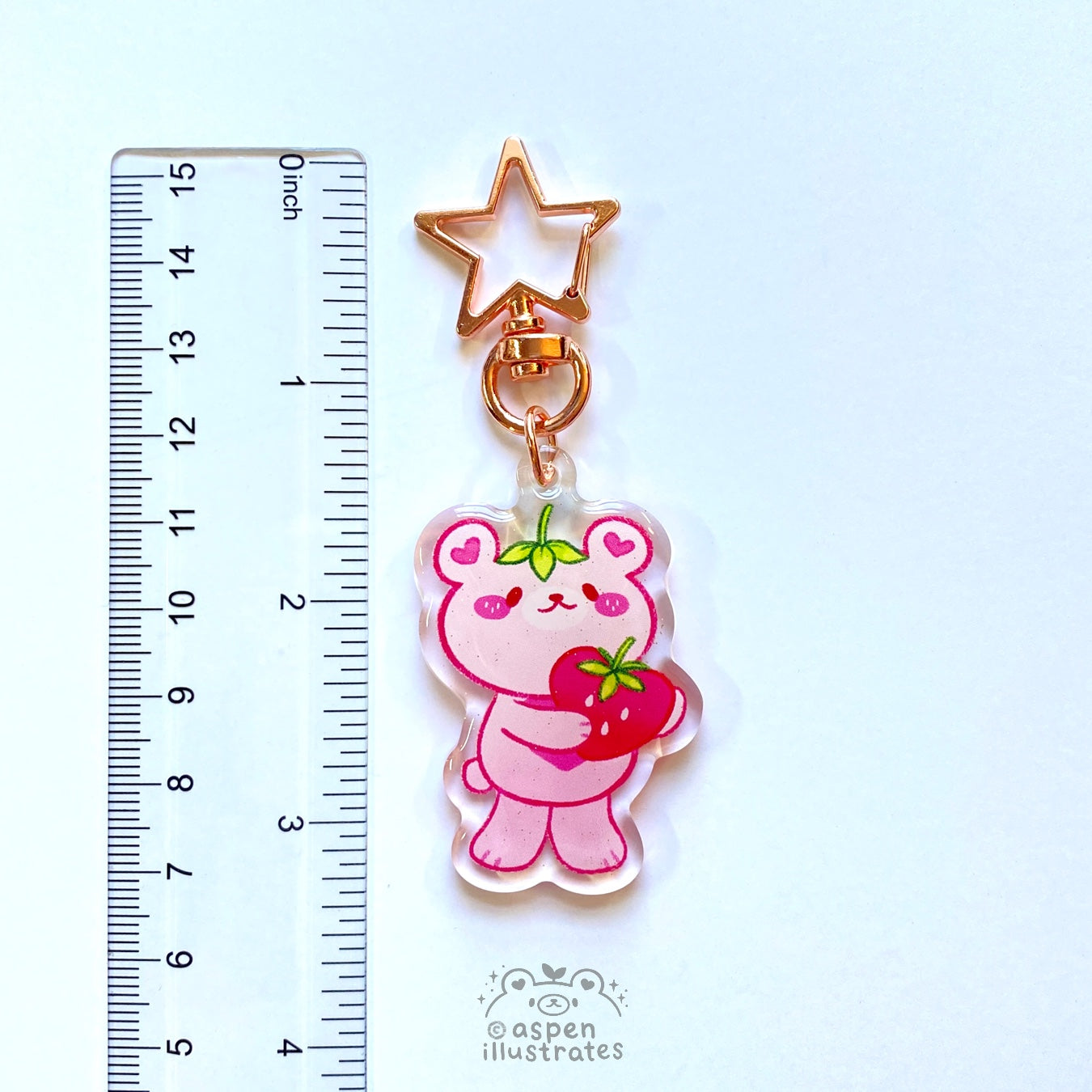 Strawberry Bear Acrylic Keychain