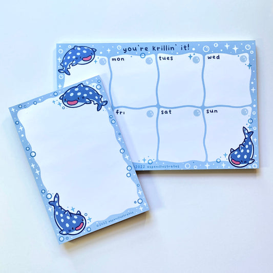 Whale Shark Notepad & Weekly Planner
